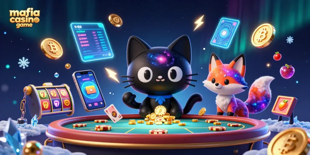 Experience the thrill of the mafia casino game with vibrant, animated characters and rich cinematic scenes.