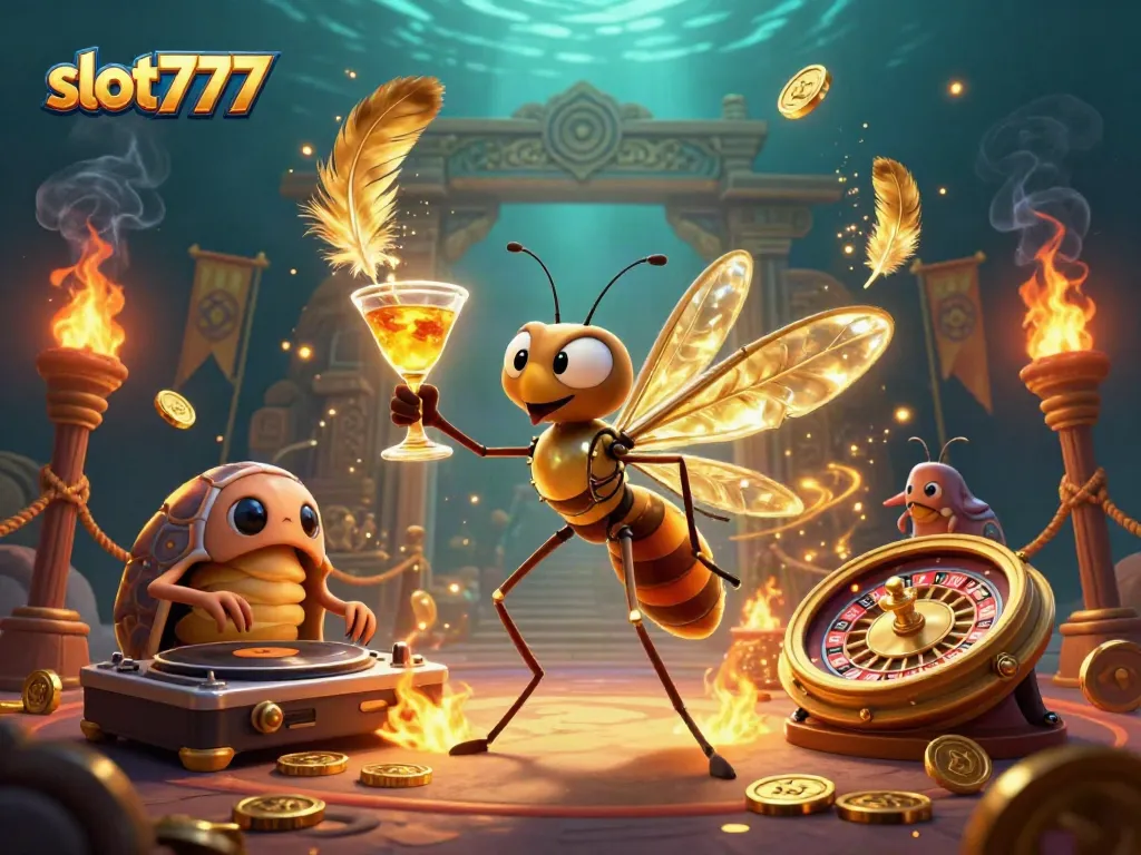 Play slot777 to win with our vibrant 3D casino illustration featuring ancient-themed characters.